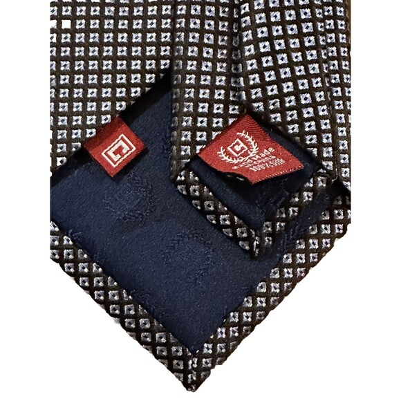 Chaps Tie Men's Classic Hand Made 100% Silk Dark Warm Gray Blue Preppy Classic - Picture 4 of 5
